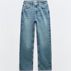 Zara Straight Leg High Waisted Jeans